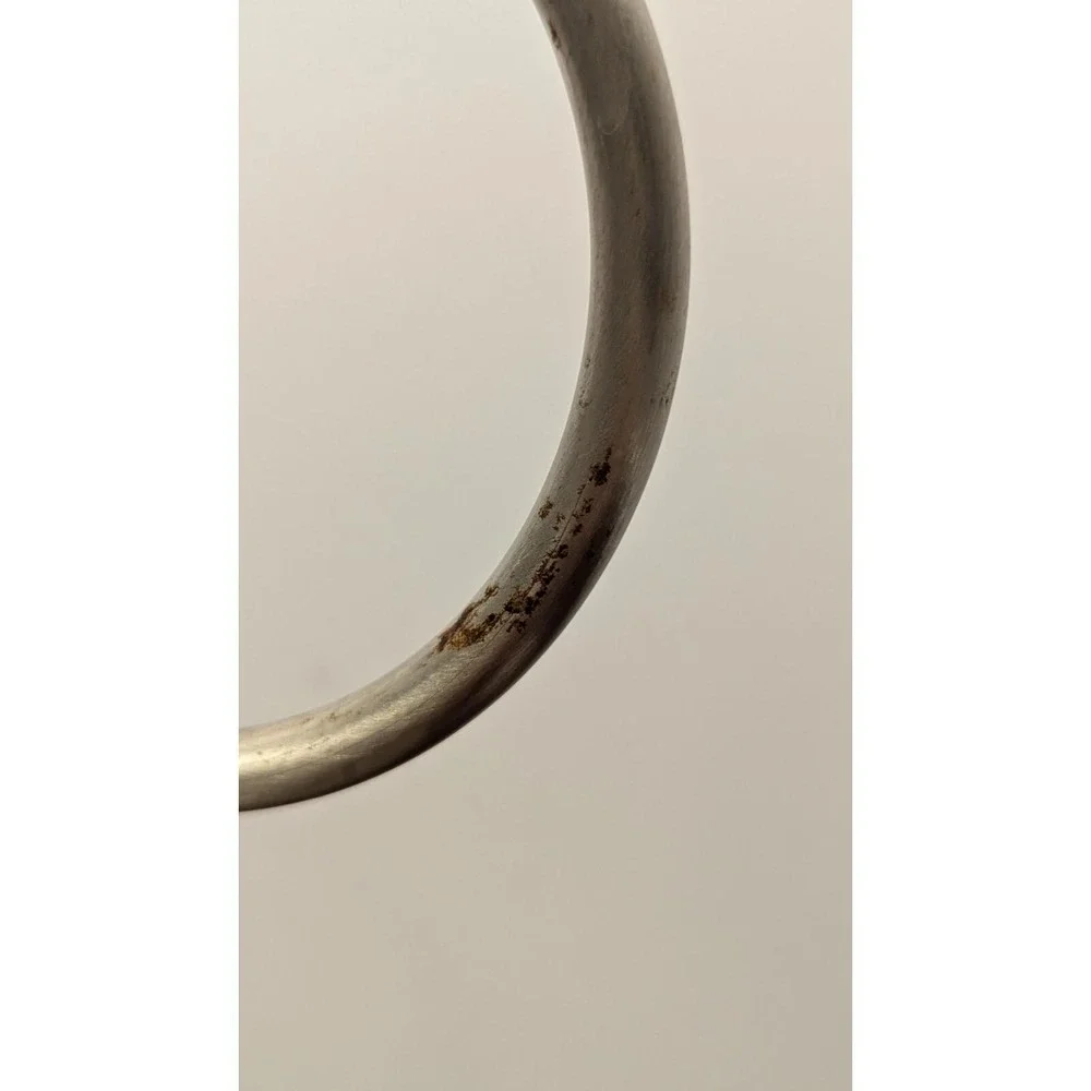 Vintage Coastal Nautical Double Towel Ring Holder Stand Brushed Nickel Seashell